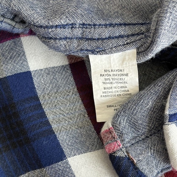 Rails Women Plaid Double Woven Tencel Blend Button Up Shirt Size S - Picture 8 of 10